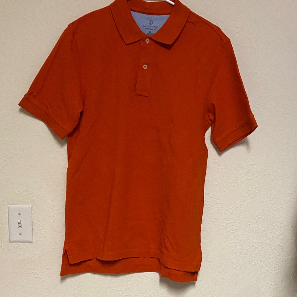 Land’s End Men's Orange Polo Shirt